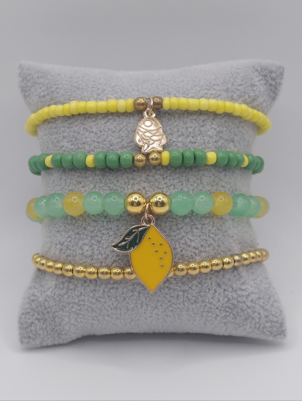 Yellow & Green Lemon Charm Bracelets       Set X4 -Brand New-